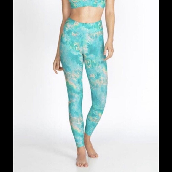 NWOT Johnny Was Calme Aqua Keys Paddle Pants Tie Dye Leggings Size XS - Picture 3 of 7